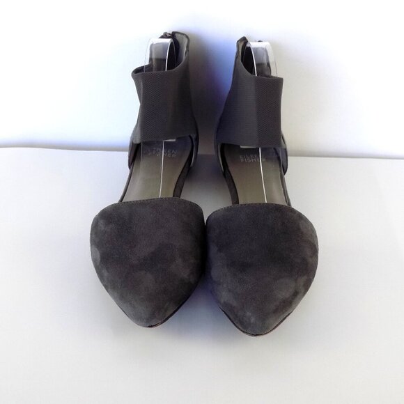 Eileen Fisher Allot D'Orsay Suede Flats Size 10 Olive - Picture 2 of 10